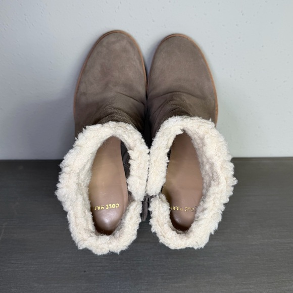Cole Haan Michelle Faux Fur Lined Suede Wedge Ankle Boots Women’s 6.5B d42523 - Picture 3 of 13
